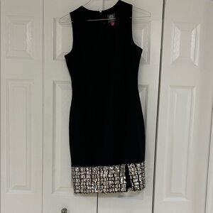 Vince Camuto Black Dress with Gold Accents